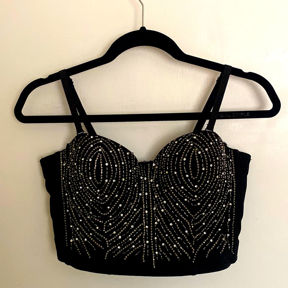 Glamour Rhinestone Bustier Top